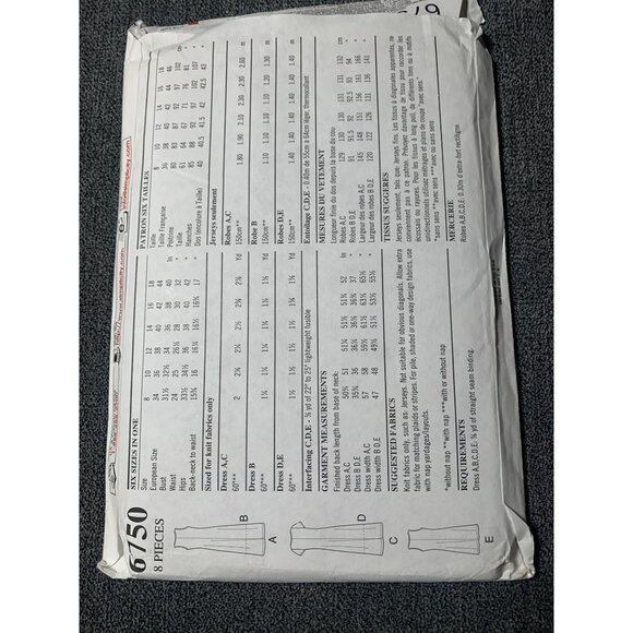 New Look Misses Dress Sewing Pattern sz 8-18 6750 - uncut - Picture 2 of 4